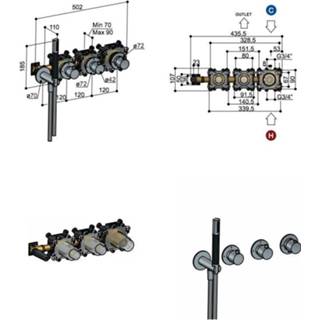 👉 Stopkraan messing PVD Hotbath Cobber CB7071EXT afbouwdeel voor inbouwthermostaat met 2 stopkranen geborsteld 8719874208697