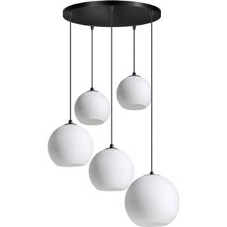 👉 Hanglamp zwart metaal modern binnen instelbaar afhankelijk van lichtbron senioren ETH Orb 5 lichts - opal 8720195300298