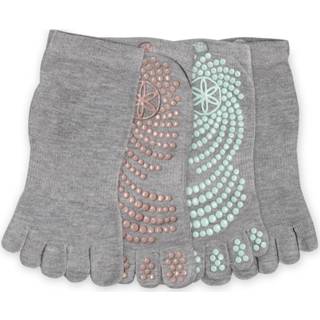 👉 Sock grijs polyester stuks sportsokken Gaiam Grippy Yoga Socks - Anti-slip Yogasokken 2-Pack Mint 18713637079