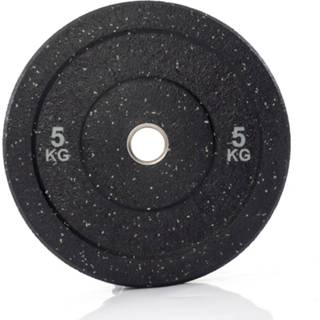 👉 Halterschijf zwart rubber stuks halterschijven Muscle Power Hi-Temp Olympische Bumper Plate - 50 mm 5 kg