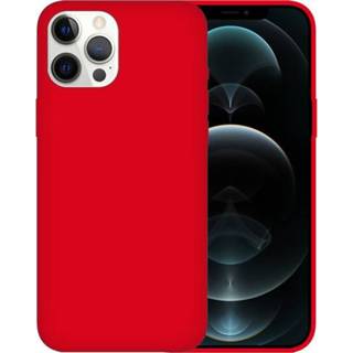 Rood siliconen IPhone 12 Pro Max Case Hoesje Back Cover - Apple 8720364951573