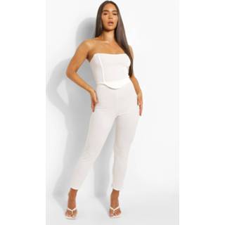 👉 Bandeau Korset En Slim Fit Broek, Ivory