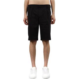 👉 Bermuda unisex zwart corti con pinces in cotone