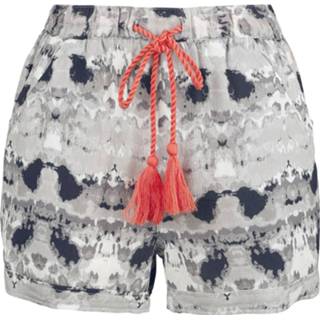 👉 R.E.D. by EMP - RED X CHIEMSEE - weiß/schwarze Batik Shorts - Korte broek - Vrouwen - wit zwart