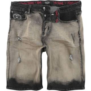 👉 Korte broek blauw mannen Rock Rebel by EMP - Blaue Shorts mit Waschung und Patches 4064854140271