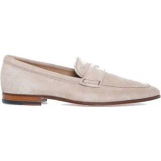 👉 Moccasins leather vrouwen beige with decorative tab