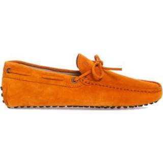 👉 Loafers leather male oranje in natural with decorative laces