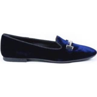 👉 Moccasins vrouwen blauw Double T - Non-shimmering velvet with bit