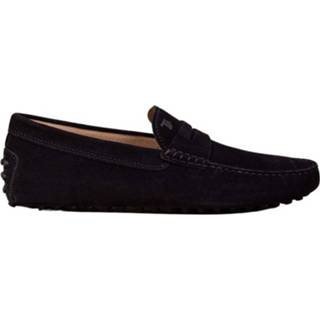 👉 Moccasins male zwart Gommini - Mocassins en croûte de cuir avec patte décorative