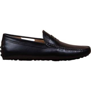 👉 Moccasins male zwart Gommini - Mocassins en cuir patiné avec patte décorative