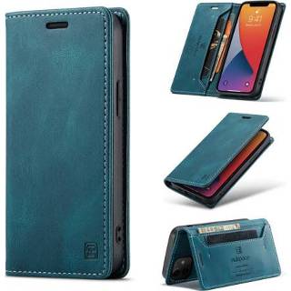 👉 Portemonnee blauw active AutSpace - iPhone 12 Mini hoesje Wallet Book Case Magneetsluiting met RFID bescherming 8719793128724