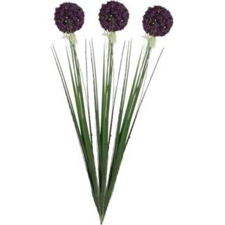 👉 Kunstbloem paarse 4x stuks allium/sierui 80 cm