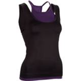 👉 Singlet zwart paars polyester 44 vrouwen Avento Fitness dames zwart/paars maat 8716404239084