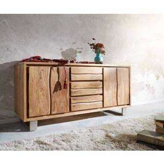 👉 Dressoir DELIFE Live-Edge 147 cm acacia natuur 3 laden 2 deuren 4250809365695