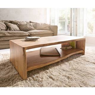 👉 Salontafel DELIFE Live-edge 130x60 cm acacia natuur boomrand 4250809366227