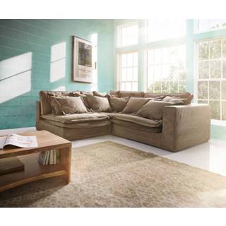 👉 Hoekbank bruin DELIFE Hoezen-bank Sharona 234x220 cm met kussen 4250809372914
