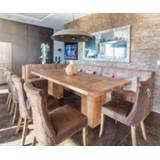 👉 Eettafel DELIFE Blokk 260x100 acacia natuur benen doorgeprikt 4250809375564