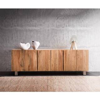 👉 Dressoir DELIFE Live-Edge 220 cm massief acacia natuur 6 deuren 4250809376011