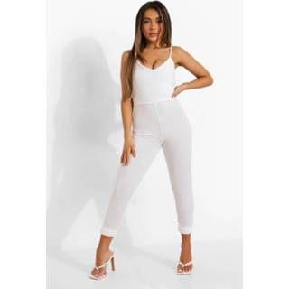 👉 Petite Jumpsuit Met Bandjes En Cigarette-Pijpen, Ivoor
