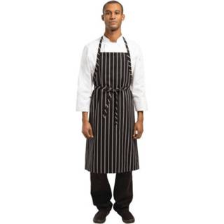 👉 Schort zwart wit Chef Works Premium geweven zwart-wit gestreept