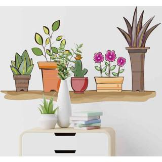 👉 Muursticker DHL Express nederlands Muurstickers bloemen Aquarel planken met planten