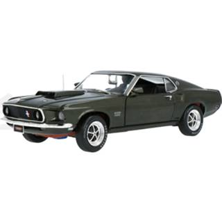 👉 Modelauto AutoWorld green metallic Die-Cast Ford Mustang Boss 429 - schaal 1:18 849398025970