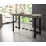 👉 Bartafel hout metaal DELIFE Bar-tafel Blokk 165x60 cm acacia platinum massief 4250809387604