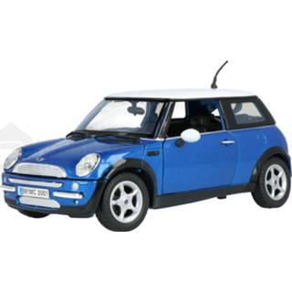 👉 Modelauto motormax blauw Die-Cast Mini Cooper 