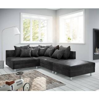 👉 Hoekbank antraciet DELIFE Clovis antiek optiek modulair bank ottomane rechts 4250809390536