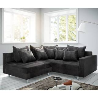 👉 Hoekbank antraciet DELIFE Clovis antieke optiek modulair armleuning ottomane rechts 4250809390550