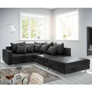 👉 Hoekbank antraciet DELIFE Clovis antiek look modulair hocker armleuning ottomane Links 4250809390659