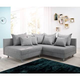 👉 Hoekbank grijs DELIFE Clovis vlak geweven ottomane rechts module-bank 4250809392622