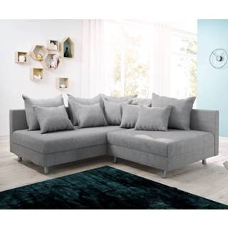 👉 Hoekbank grijs DELIFE Clovis vlak geweven ottomane links modulair 4250809392714