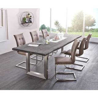 👉 Platina DELIFE Boomtafel Live-Edge 300x100 acacia top 5,5cm breed frame 4251487114063