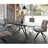 👉 Eettafel grijs keramisch metaal DELIFE Carlow 130/200x90 cm uitschuifbaar 4251487148655