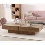 👉 Salontafel hout DELIFE Loca 140x70 cm acacia natuur schaduwvoeg massief 4251487172155