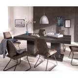 👉 Eettafel platina DELIFE Indra acacia 200x100 massief zuiltafel 4251487115848