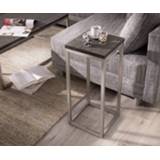 👉 Bijzettafel DELIFE Tatius acacia platinum 28x28 roestvrij stalen frame 4251487117569