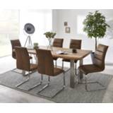 👉 Stoel DELIFE Eettafelset Live Edge natuur 200x100 + 6 stoelen 4251487140789