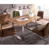 👉 Eettafel DELIFE Swiss-Edge 140x90 acacia natuur frame smal 4251487141144