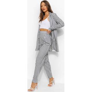 👉 Gingham Blazer & Self Fabric Belted Pants, Black