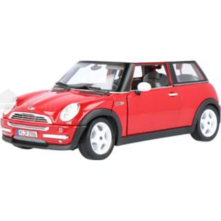 👉 Modelauto bburago rood Die-Cast Mini Cooper - schaal 1:18 4893993120345