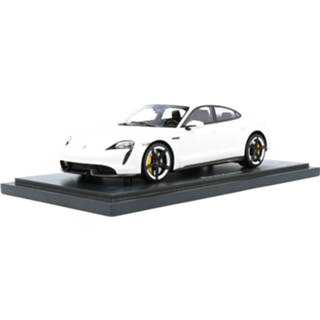 👉 Model auto s ichamps Carrara White Metallic resin Porsche Taycan Turbo - Modelauto schaal 1:18