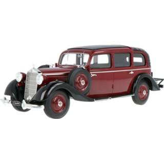 👉 Modelauto triple9 rood resin Mercedes-Benz 260D Pullman Landaulet - schaal 1:18 9580015705226