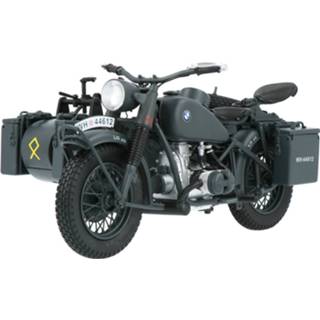 👉 Modelauto schuco grijs Die-Cast BMW R75 + Zijspan Wehrmacht - schaal 1:10 4007864020010