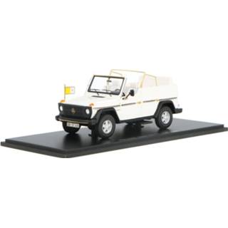 👉 Modelauto spark wit resin Mercedes-Benz 230 GE Paus Mobile - schaal 1:43 9580006910073