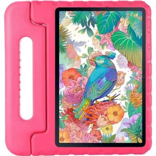 👉 Kinderhoes magenta EVA active kinderen Samsung Galaxy Tab S7 - 11 inch Schokbestendige case met handvat Kids Cover 8719793120544