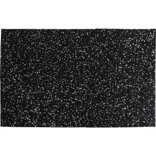 👉 Vloerkleed zwart zilver leder active Kare Glorious Black 170x240 cm 4025621520146
