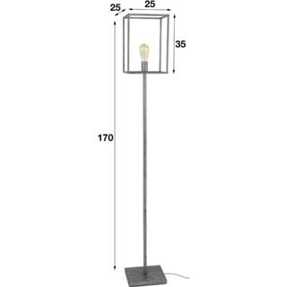 👉 Design vloer lamp metaal a++ modern vierkant active grijs Meer Vloerlamp Orthees 7432233315393