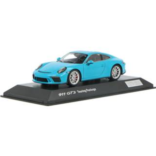 👉 Modelauto spark miami blauw resin Porsche 911 (991 II) GT3 Touring Package - schaal 1:43